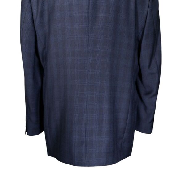 Daniel Cremieux Mens Blazer Blue Plaid Wool 2 Button Lined Jacket Sport Coat 44R - Picture 9 of 9